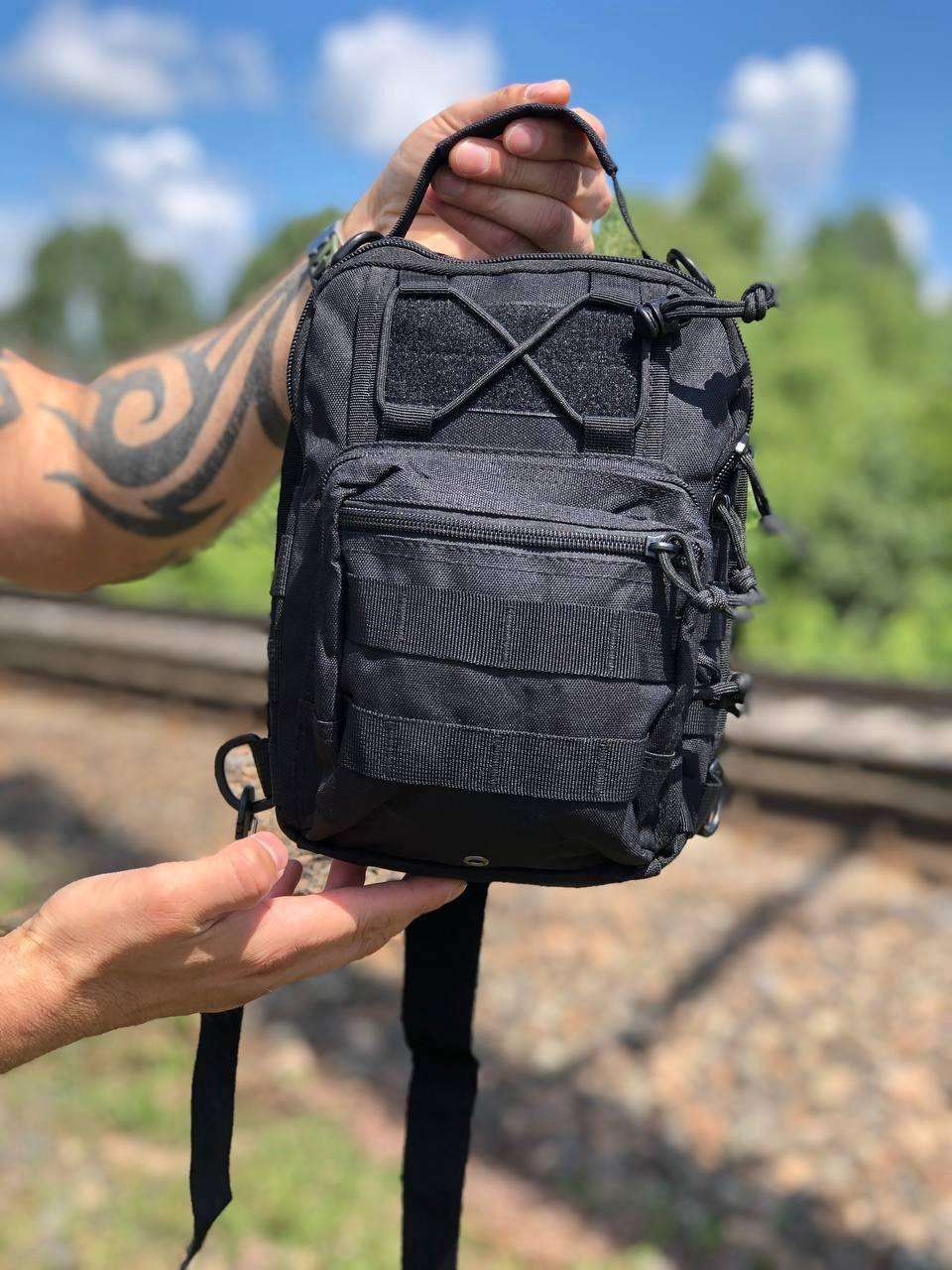 Tactical chest sling bag black