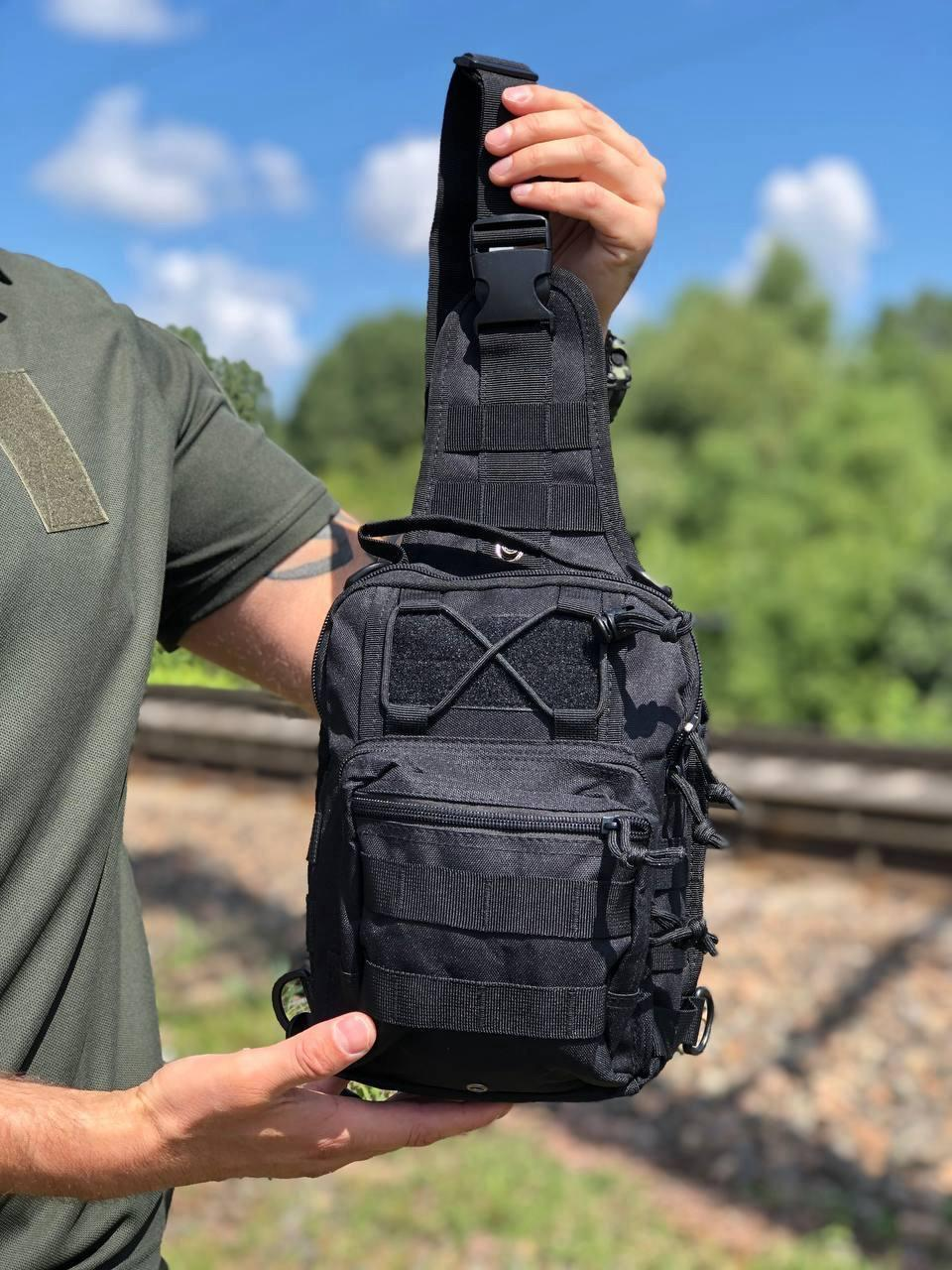 Tactical chest sling bag black