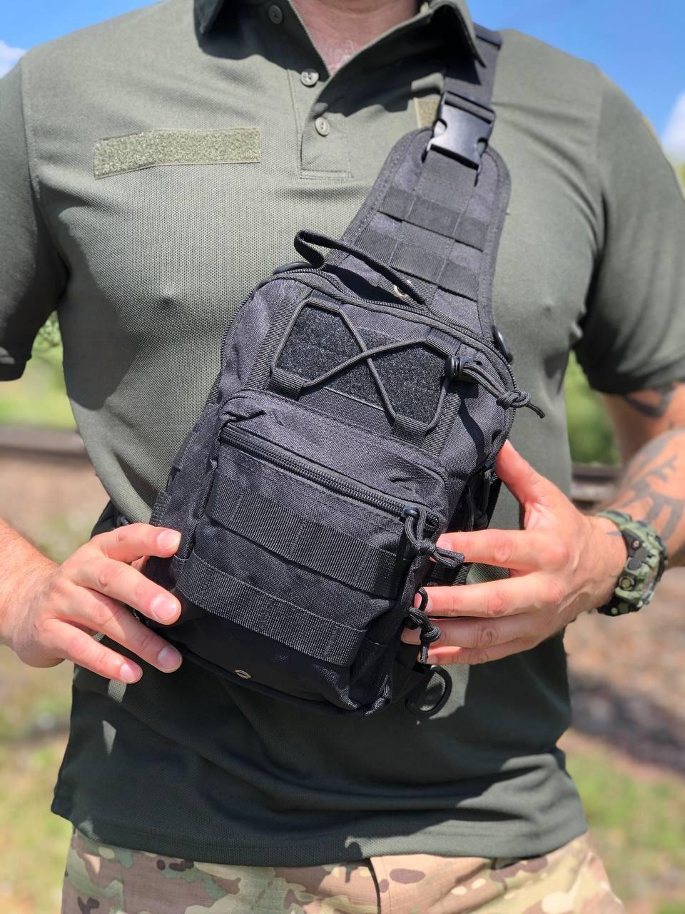Tactical chest sling bag black