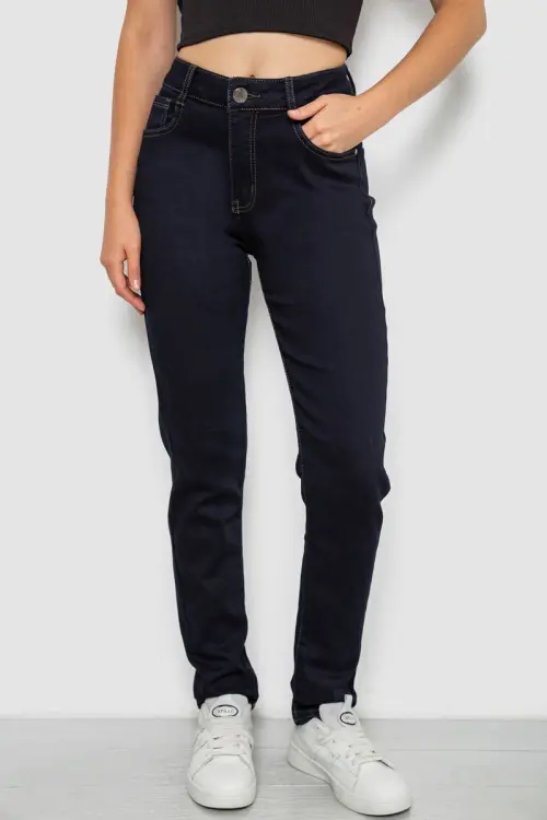 Женские джинсы однотонные Skinny, цвет синий, 244R8911