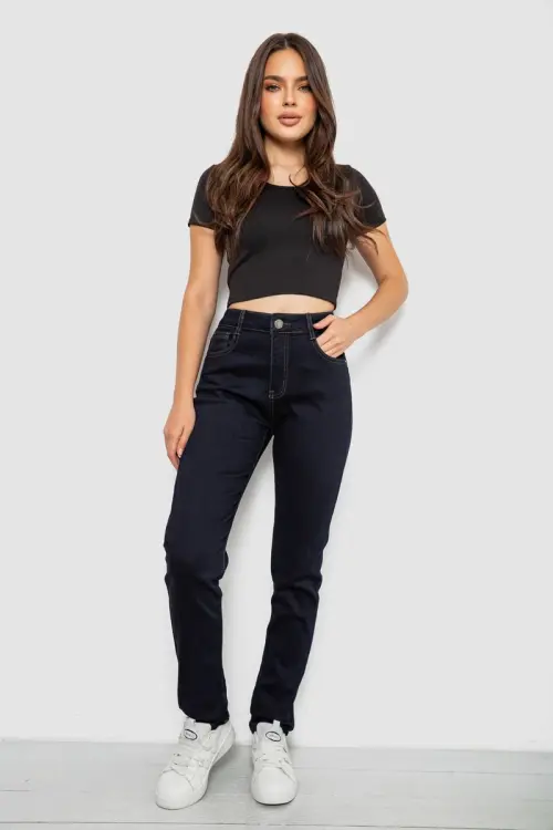 Женские джинсы однотонные Skinny, цвет синий, 244R8911