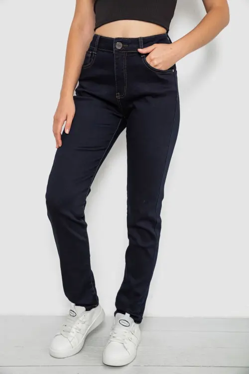 Женские джинсы однотонные Skinny, цвет синий, 244R8911