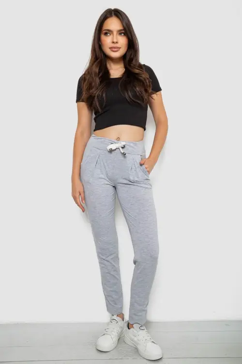 Women's Sports Pants, Light Gray Color, 244R1807