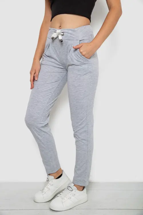 Women's Sports Pants, Light Gray Color, 244R1807