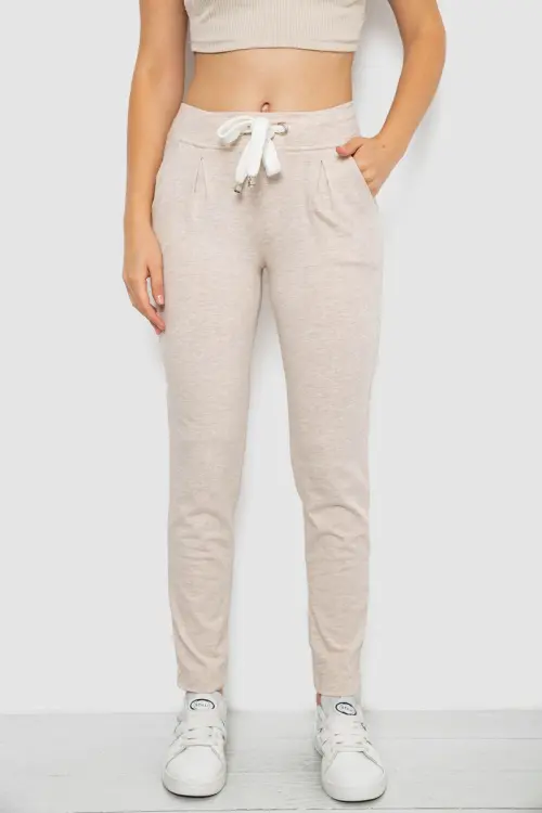 Women's Sports Pants, Beige Color, 244R1807