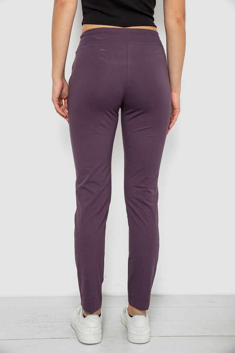 Women's sports pants, dark plum color, 244R1807-1
