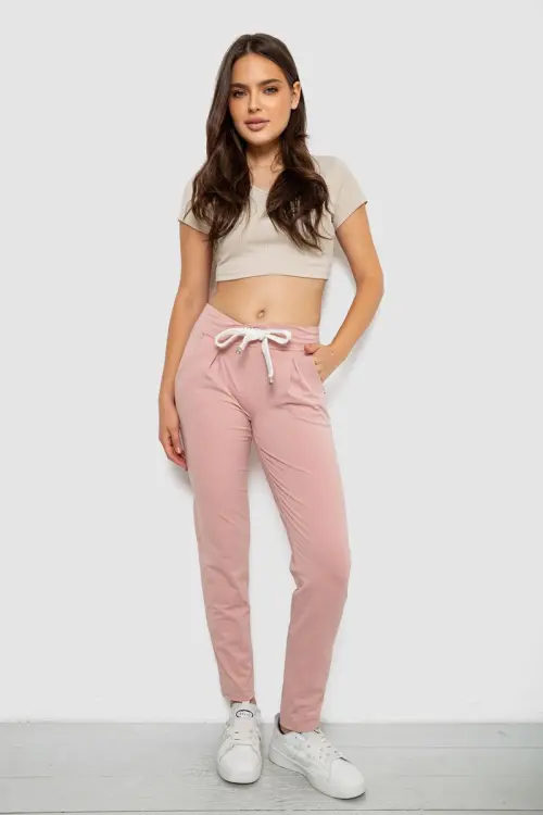 Women's sports pants, peach color, 244R1807-1