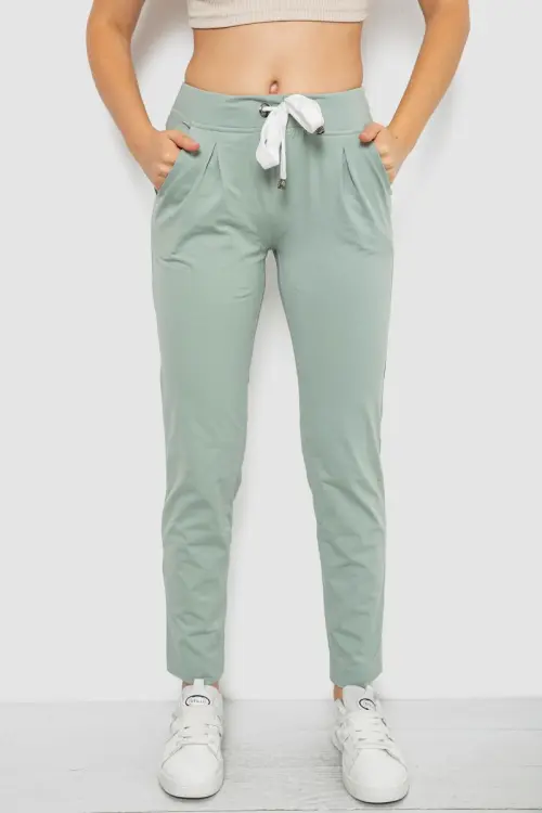 Women's sports pants, olive color, 244R1807-1