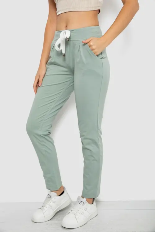 Women's sports pants, olive color, 244R1807-1