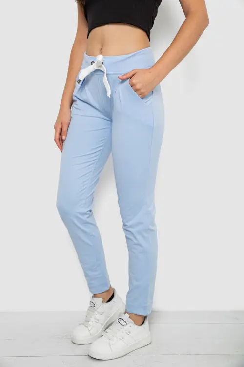 Women's sports pants, light blue color, 244R1807-1