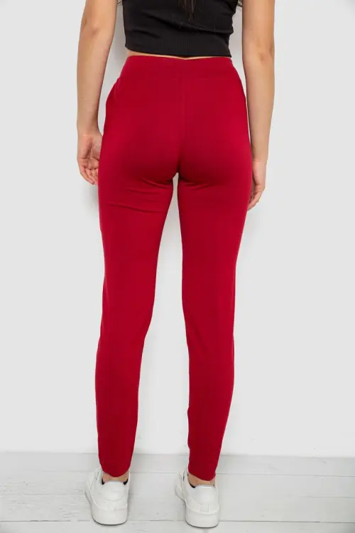 Women's sports pants, burgundy color, 244R1807-1