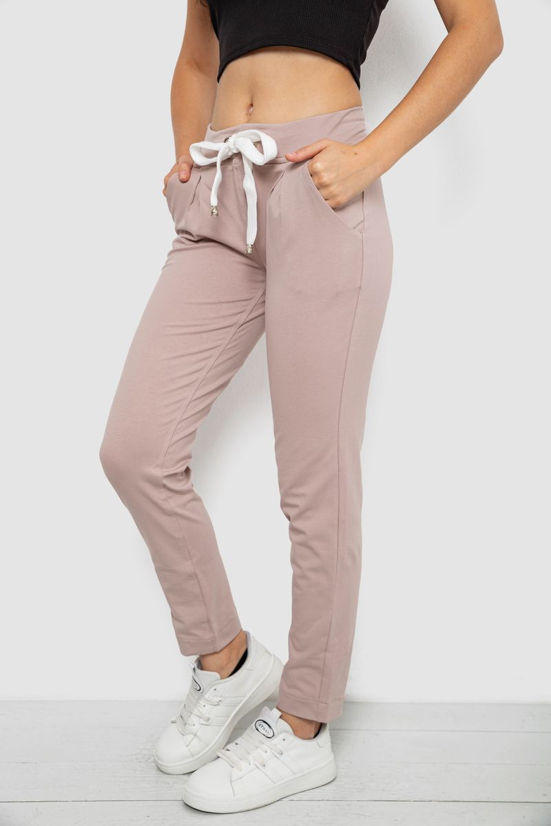 Women's Sports Pants, Beige Color, 244R1807-1