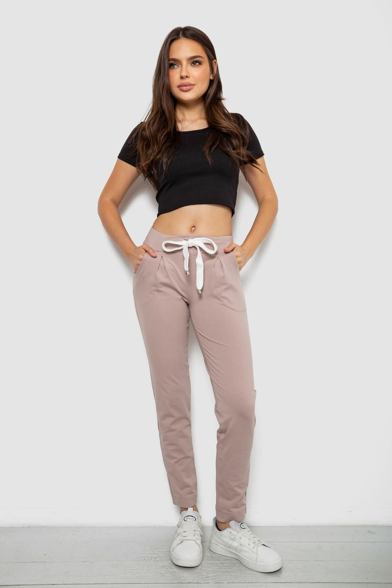 Women's Sports Pants, Beige Color, 244R1807-1