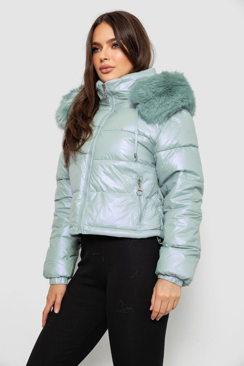 Куртка женская демисезонная короткая, цвет мятный, 244R23-9