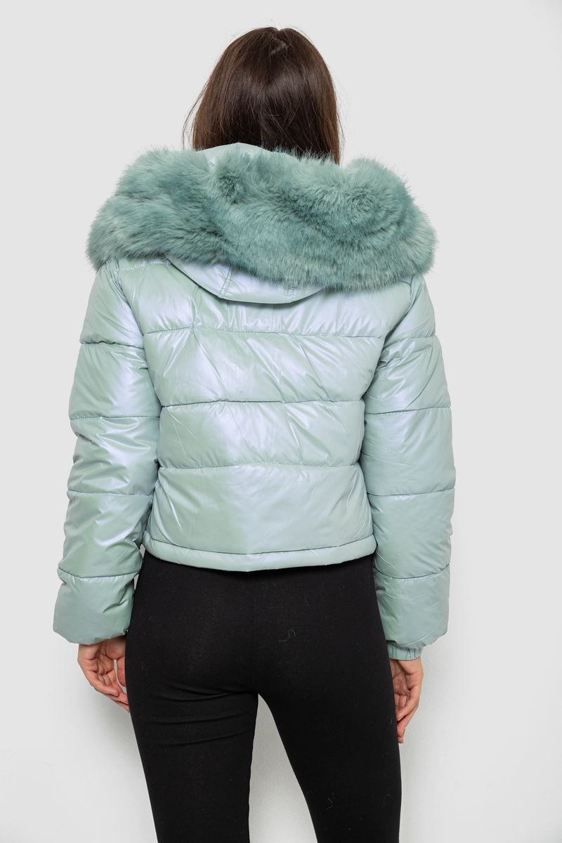 Куртка женская демисезонная короткая, цвет мятный, 244R23-9