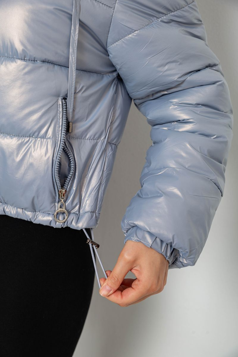 Куртка женская демисезонная короткая, цвет голубой, 244R23-9