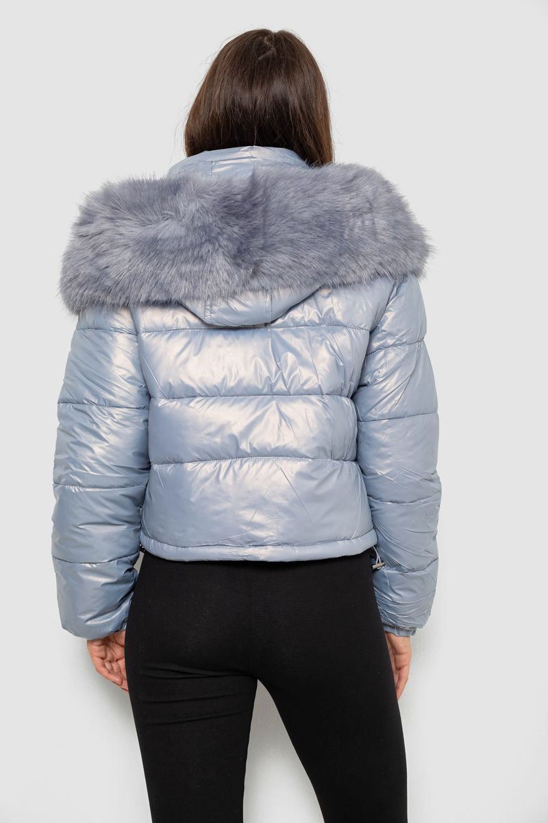 Куртка женская демисезонная короткая, цвет голубой, 244R23-9