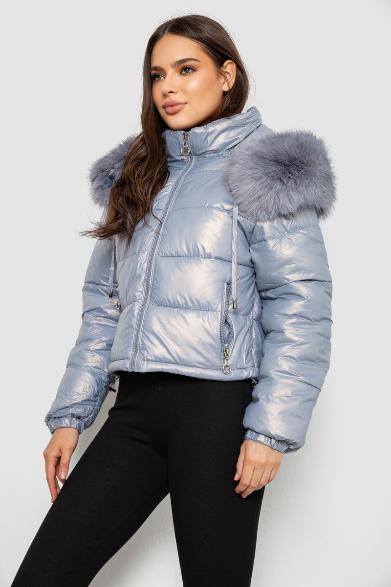 Куртка женская демисезонная короткая, цвет голубой, 244R23-9