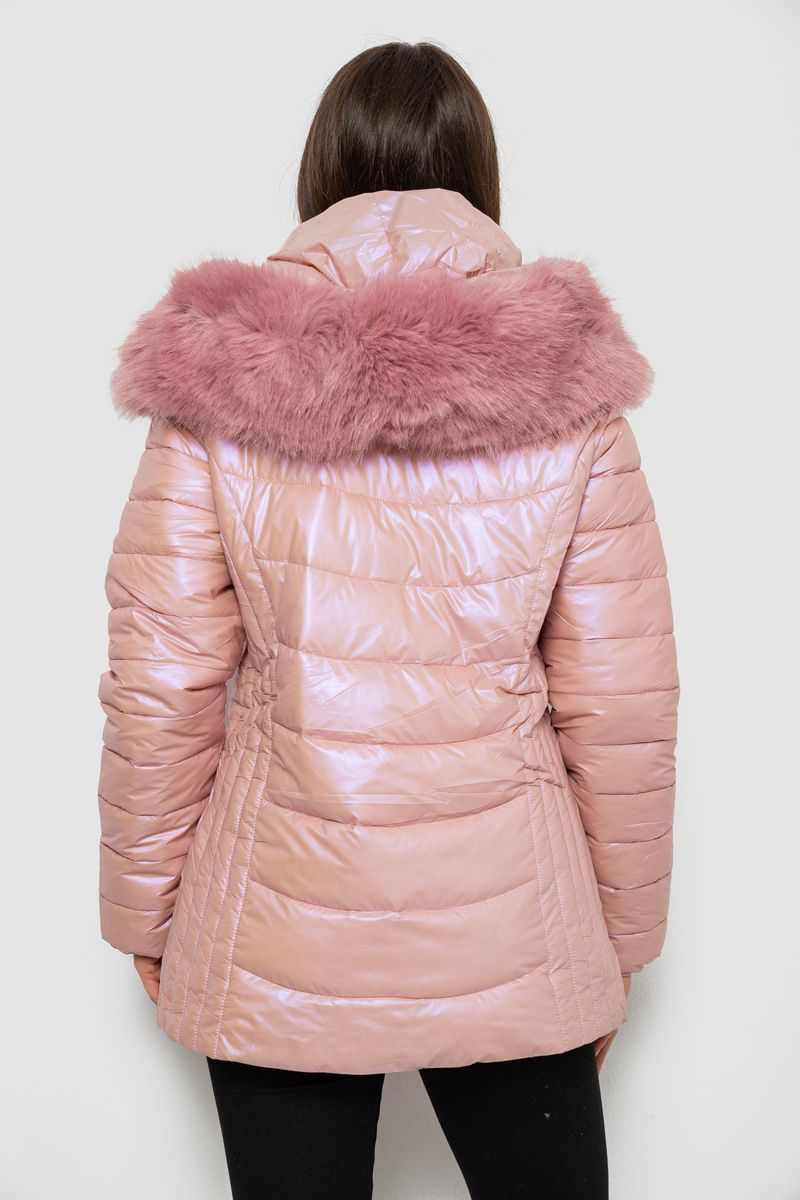 Women's short winter jacket, pink color, 244R23-711