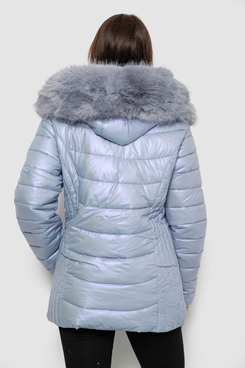 Куртка жіноча зимова коротка, колір блакитний, 244R23-711