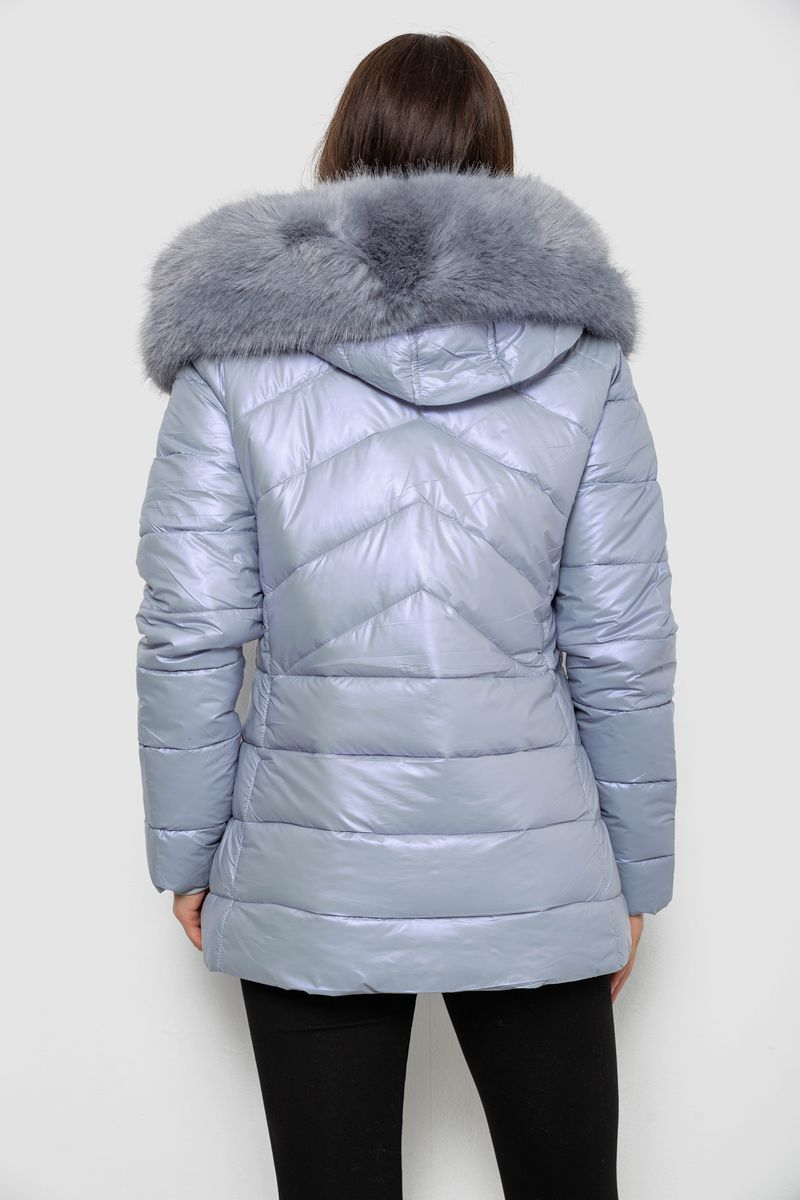 Куртка жіноча зимова коротка, колір блакитний, 244R23-611