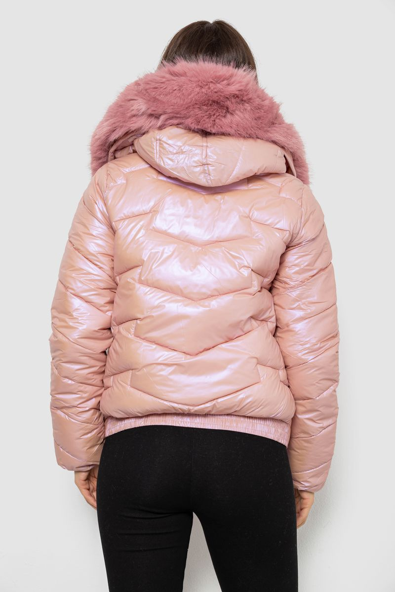 Women's short demi-season jacket, pink color, 244R22-828