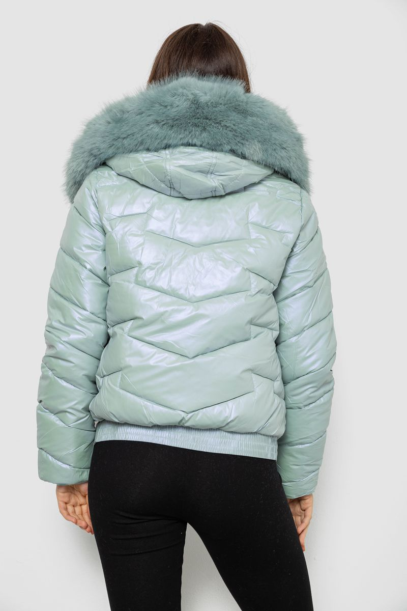 Women's short demi-season jacket, mint color, 244R22-828