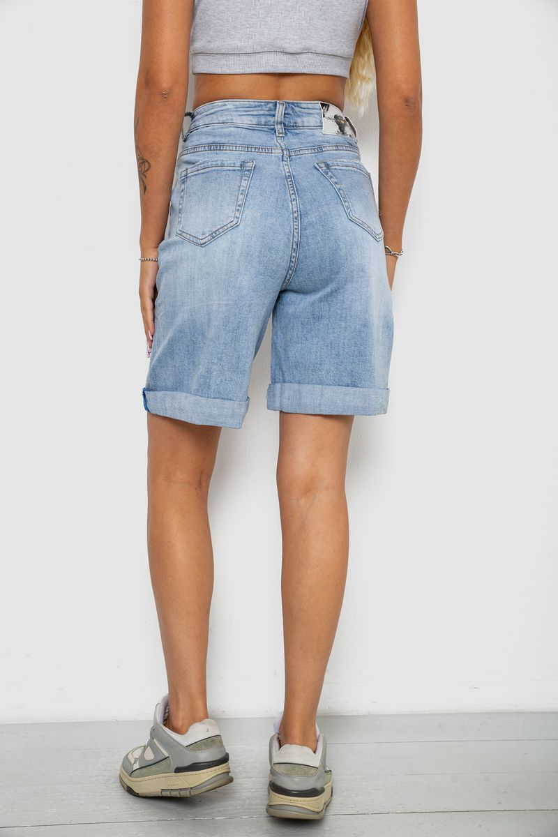 Women's denim shorts, light blue color, 244R77007