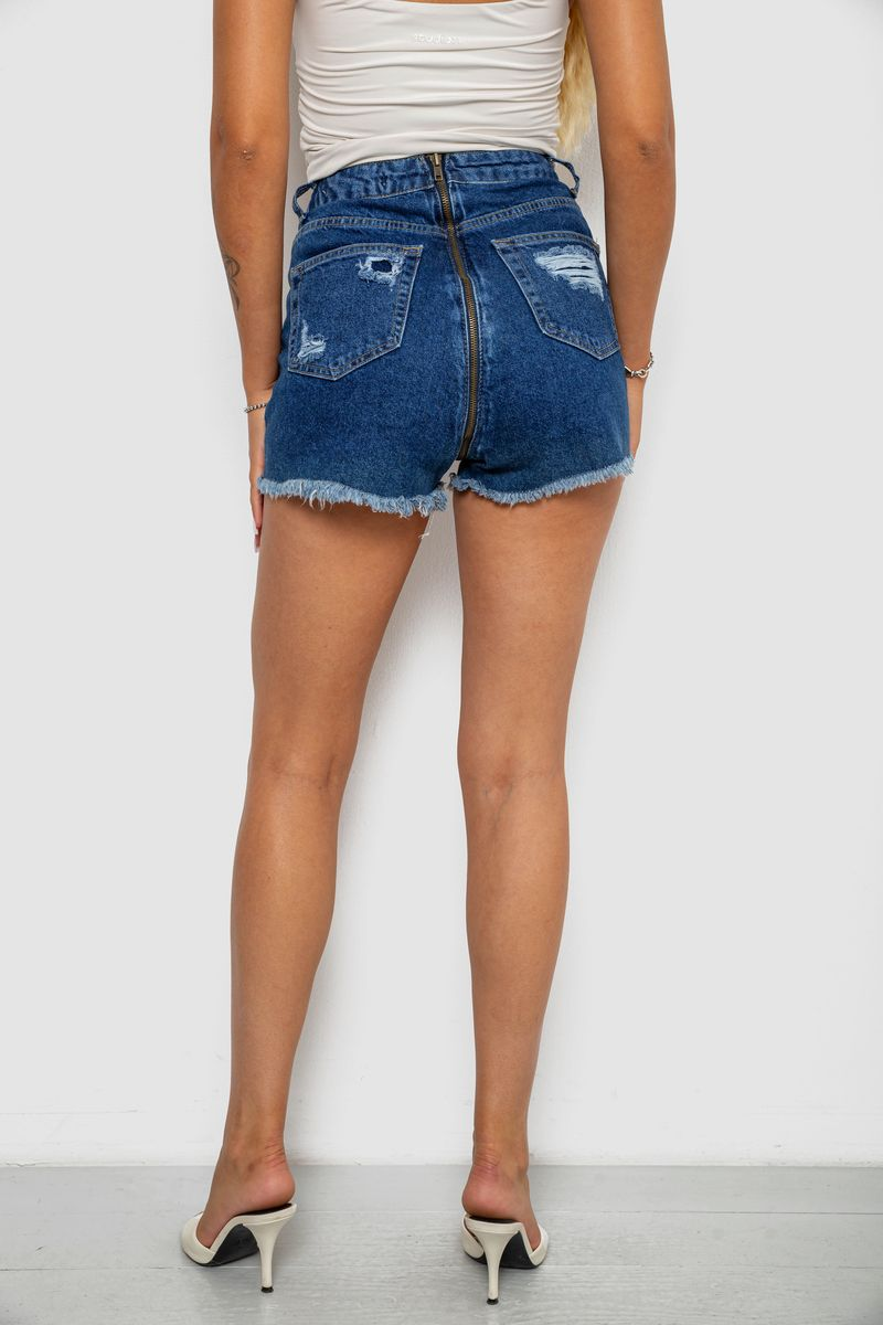 Women's denim shorts, blue color, 244R6000