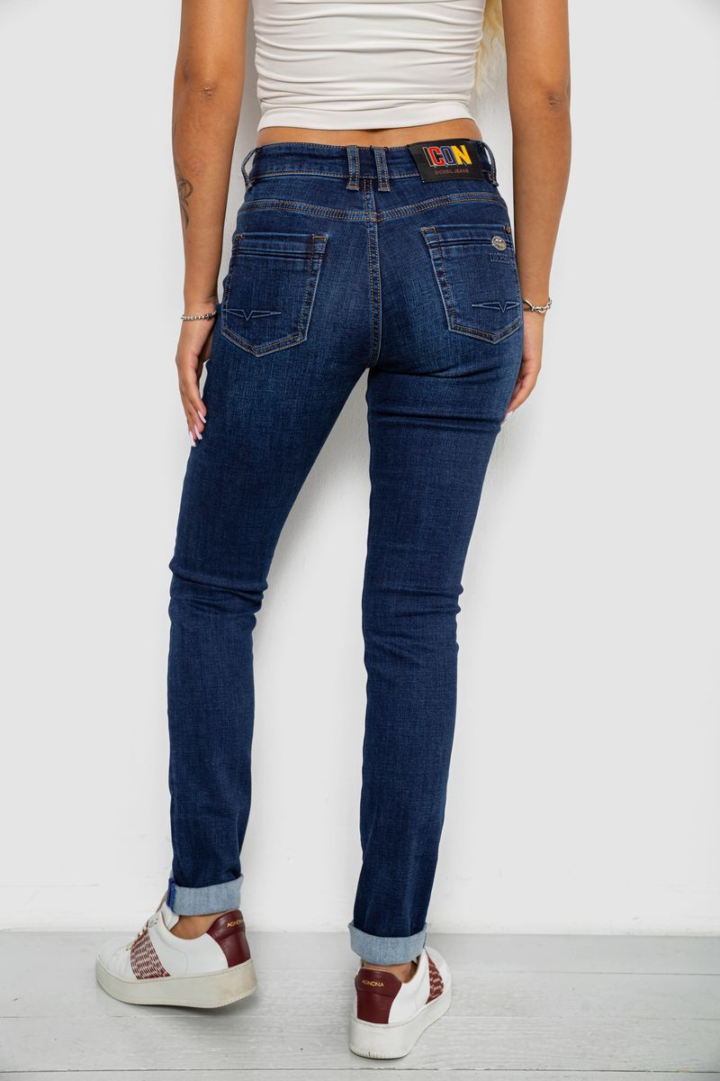 Джинси жіночі однотонні утеплені Skinny, колір синій, 244R5690