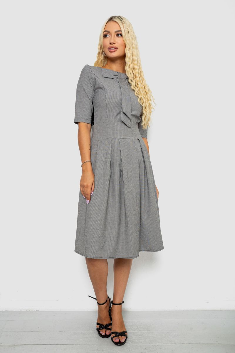 Women's Classic Checkered Suit, Gray Color, 244R113