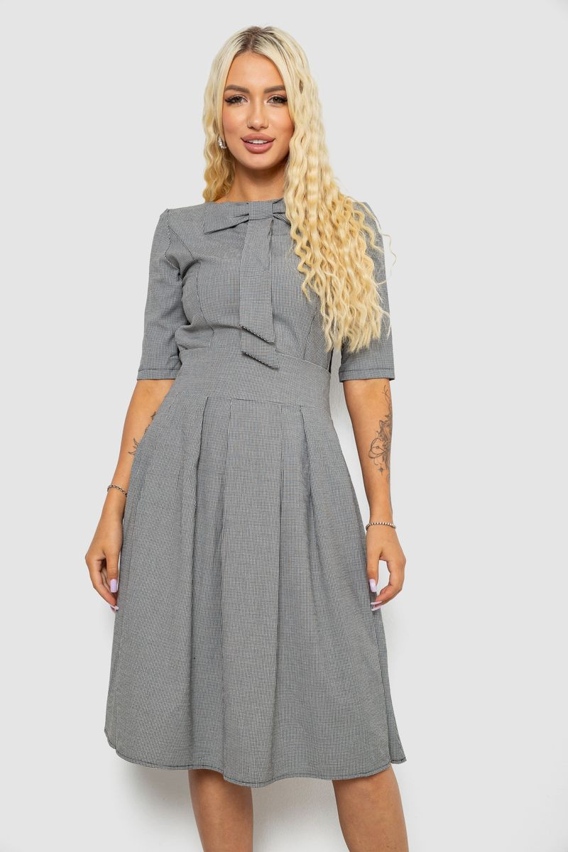 Women's Classic Checkered Suit, Gray Color, 244R113