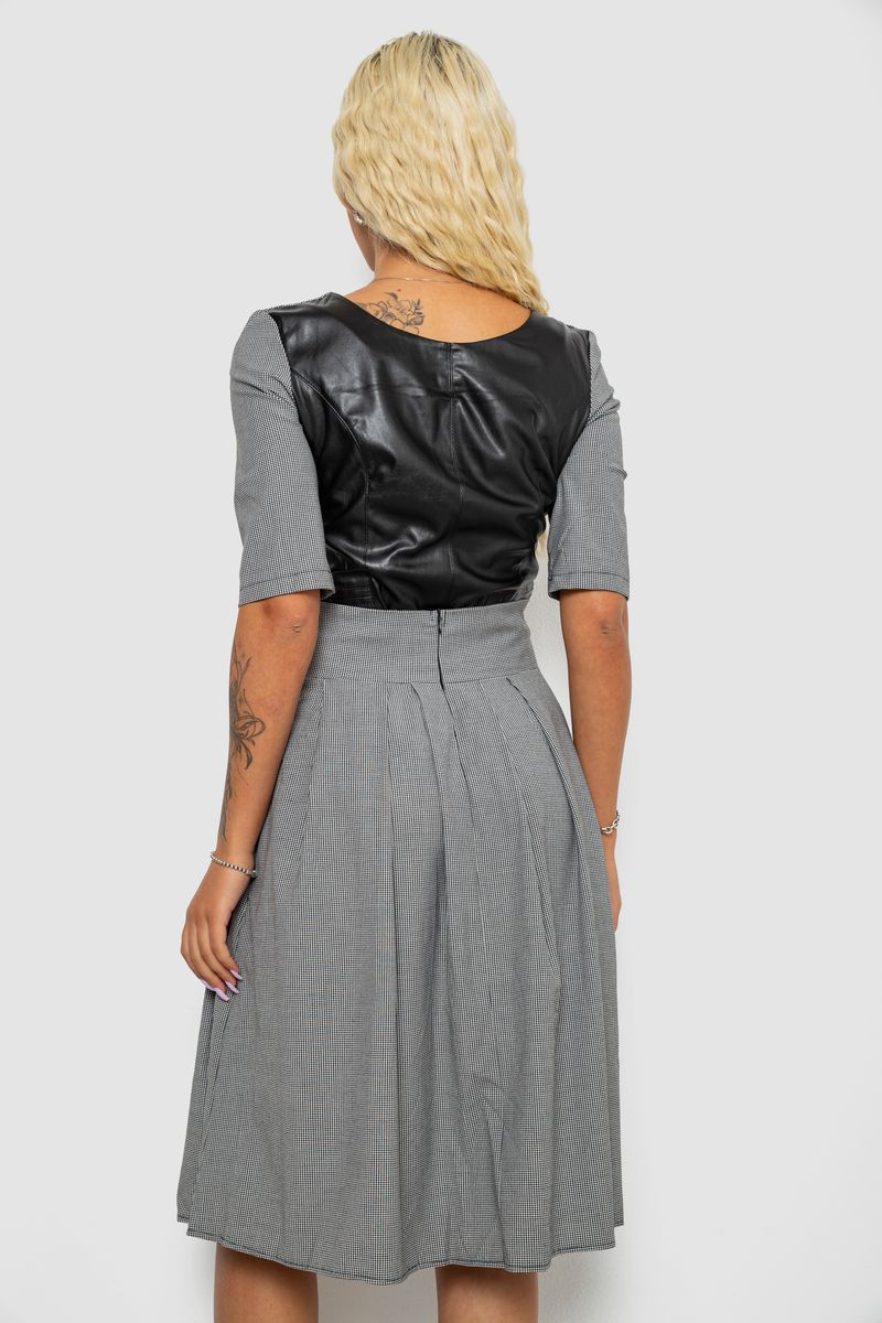 Women's Classic Checkered Suit, Gray Color, 244R113