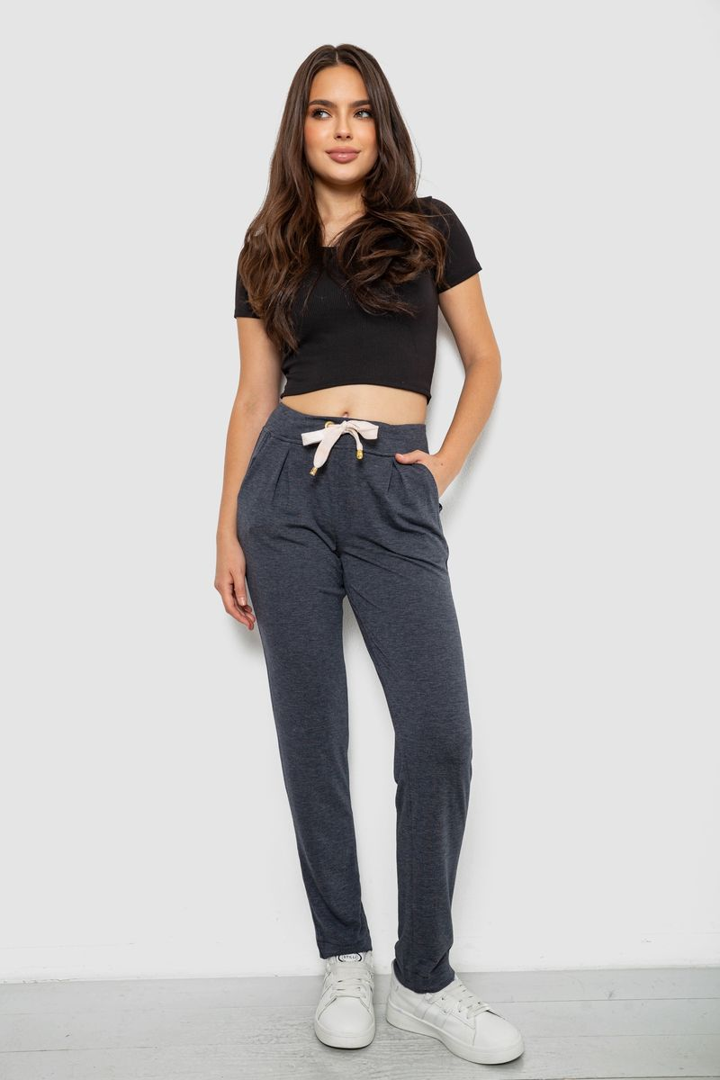 Women's Sports Pants, Dark Gray Color, 244R1807
