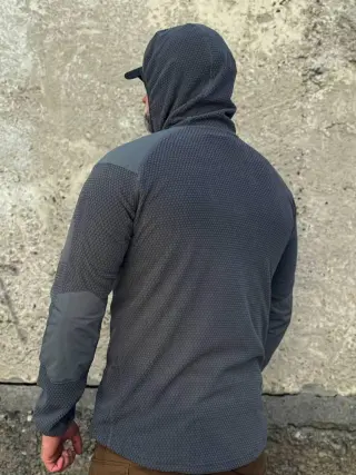 Кофта флісова Han-Wild L3 Grid Fleece Сіра з капюшоном