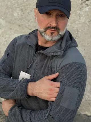 Кофта флісова Han-Wild L3 Grid Fleece Сіра з капюшоном