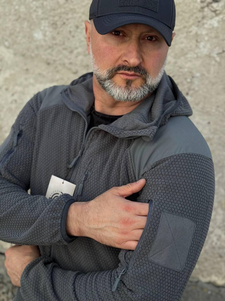 Кофта флісова Han-Wild L3 Grid Fleece Сіра з капюшоном