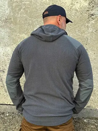Кофта флісова Han-Wild L3 Grid Fleece Сіра з капюшоном
