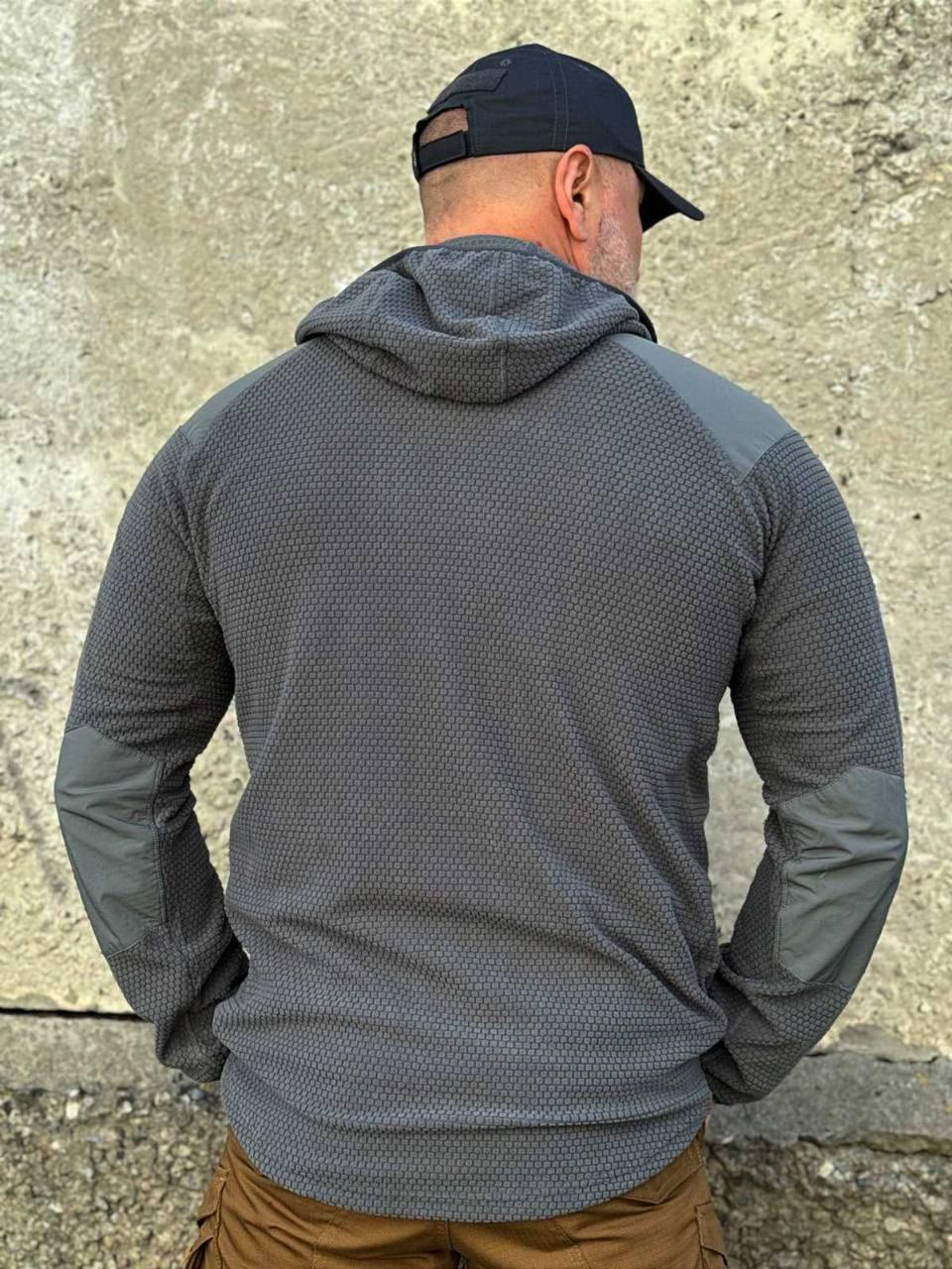 Кофта флісова Han-Wild L3 Grid Fleece Сіра з капюшоном
