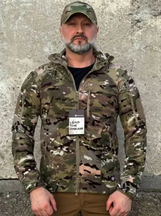 Кофта флісова Han-Wild L3 Grid Fleece Мультикам з капюшоном