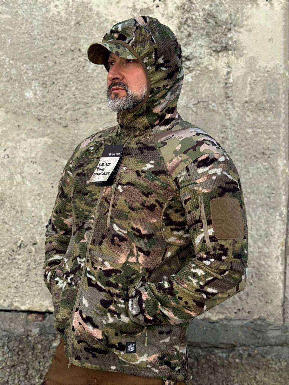 Кофта флісова Han-Wild L3 Grid Fleece Мультикам з капюшоном