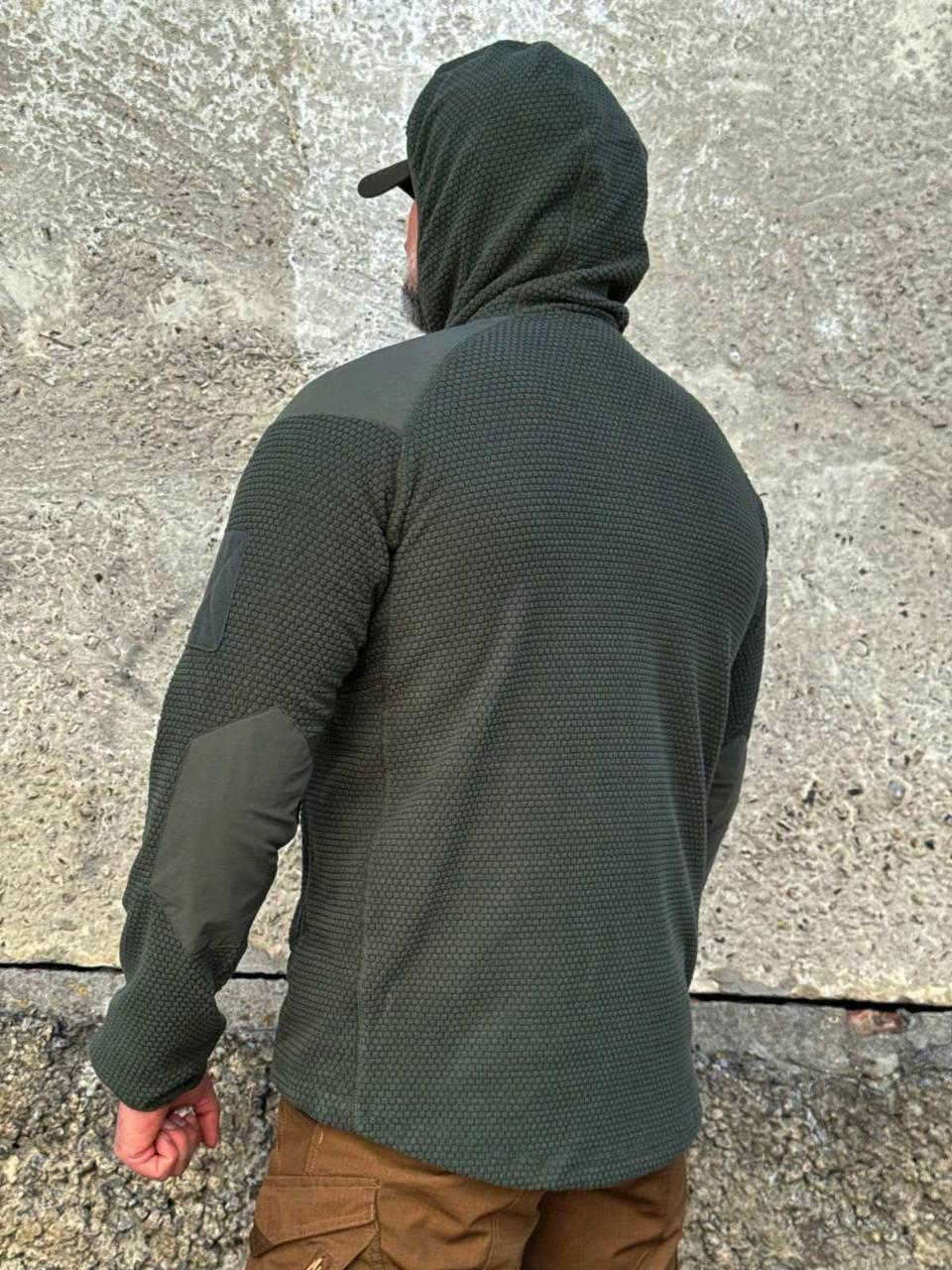 Кофта флісова Han-Wild L3 Grid Fleece Олива з капюшоном
