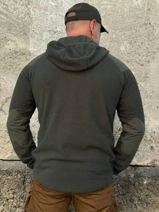 Кофта флісова Han-Wild L3 Grid Fleece Олива з капюшоном