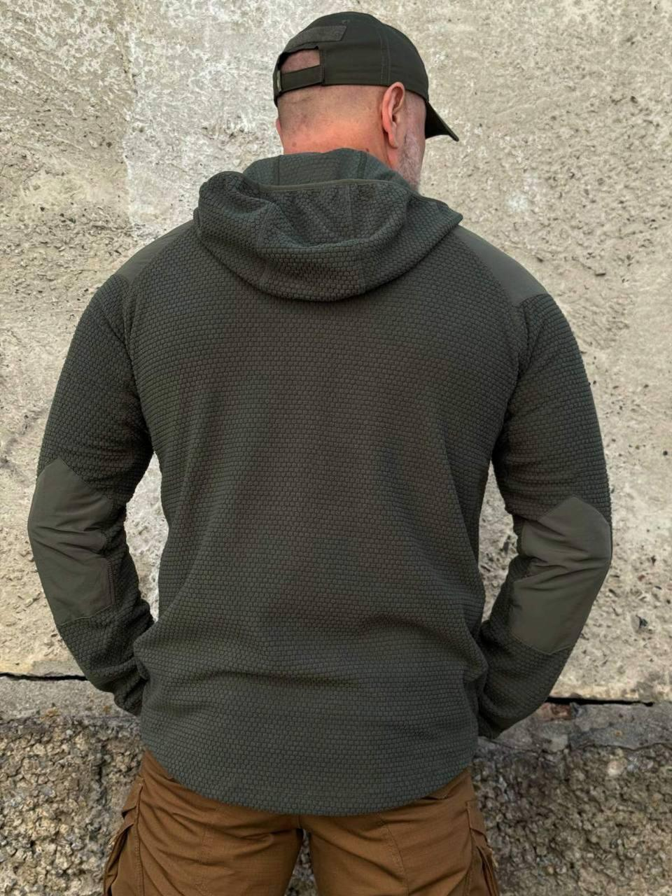 Кофта флісова Han-Wild L3 Grid Fleece Олива з капюшоном