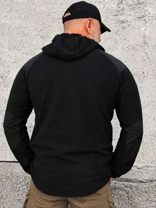 Кофта флісова Han-Wild L3 Grid Fleece Чорна з капюшоном