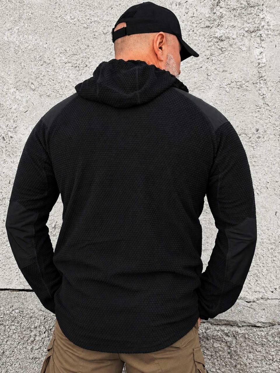 Кофта флісова Han-Wild L3 Grid Fleece Чорна з капюшоном