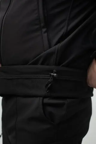 Куртка Soft Shell чорна Military БАТАЛИ