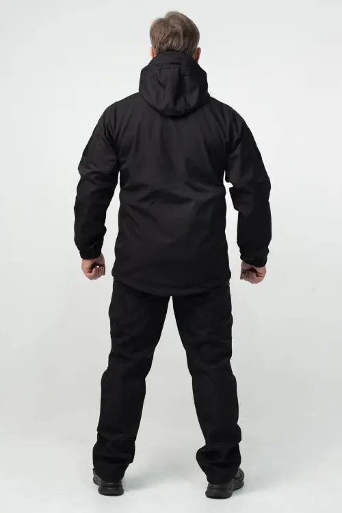 Куртка Soft Shell чорна Military БАТАЛИ