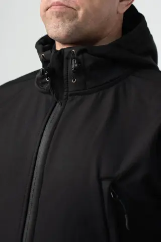 Куртка Soft Shell чорна Military БАТАЛИ