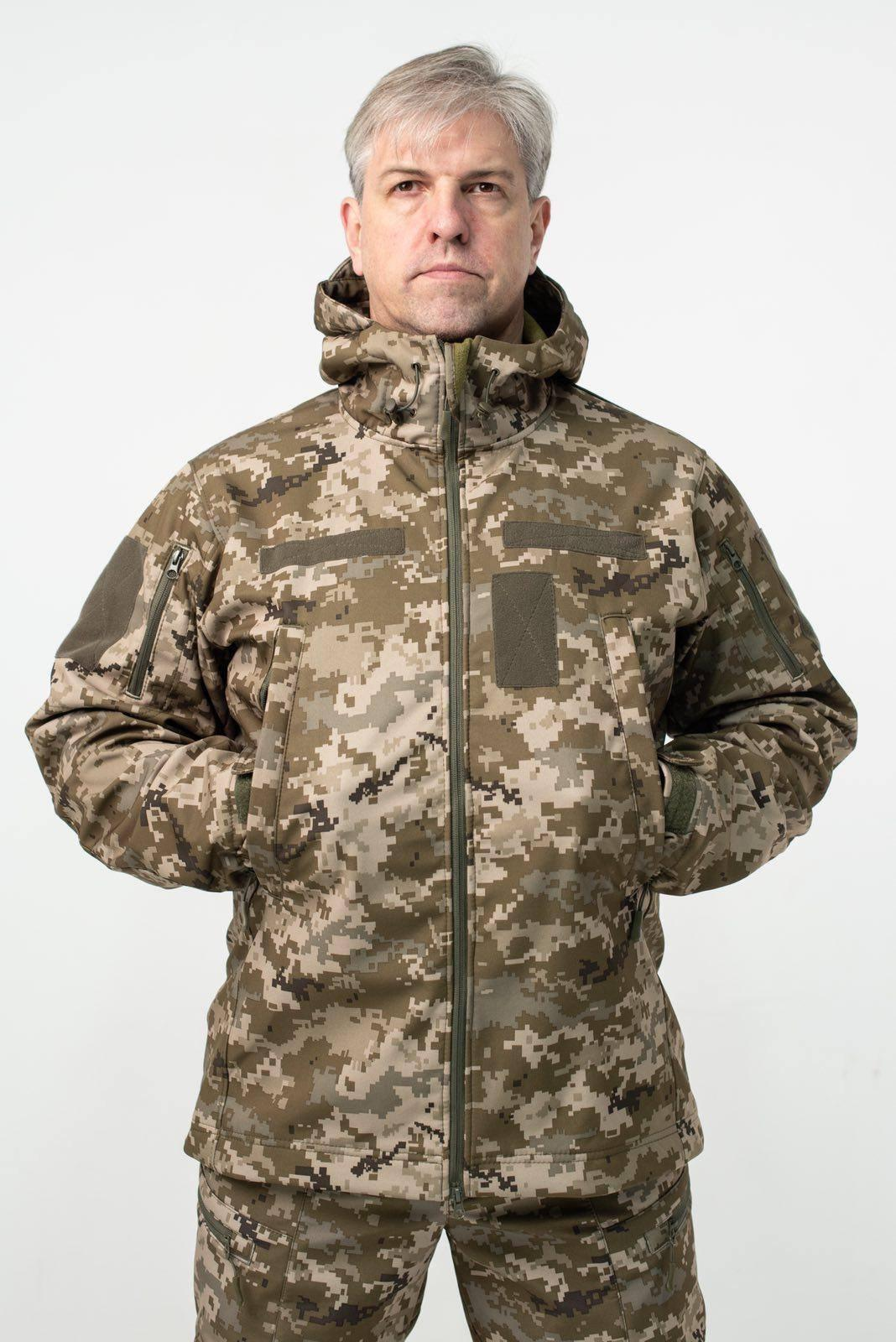 Куртка Soft Shell Пиксель Military БАТАЛИ